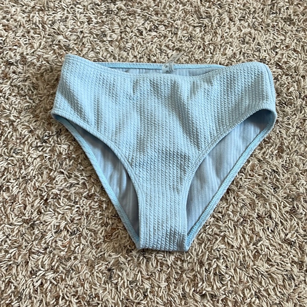 Blue swimsuit bottoms high waisted